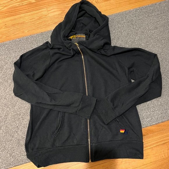 L Aviator Nation Heart Stitch Zip Up Hoodie - Picture 2 of 2